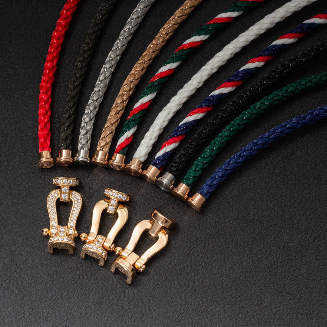 FRED FORCE LARGE HORSESHOE FULL DIAMOND BRACELET GOLD