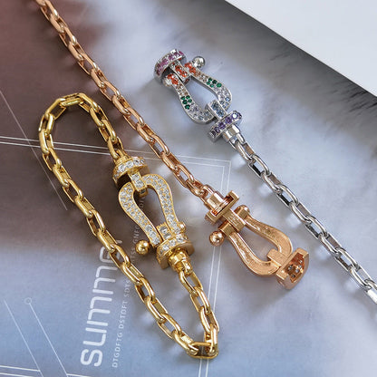 FRED FORCE LARGE HORSESHOE CLASP METAL BRACELET