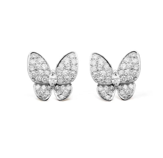 VCA BUTTERFLY ALL DIAMOND EARRINGS