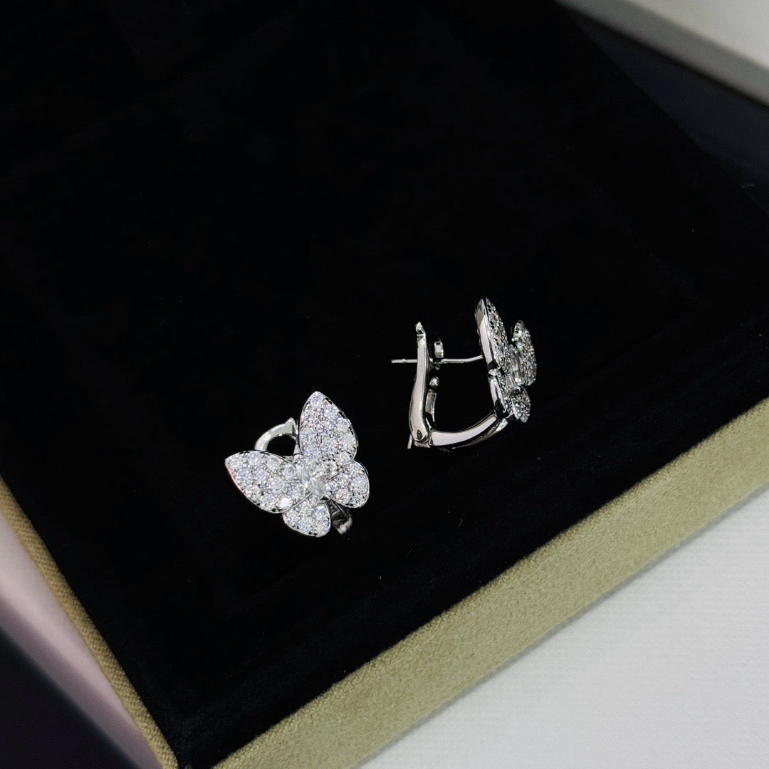 VCA BUTTERFLY ALL DIAMOND EARRINGS
