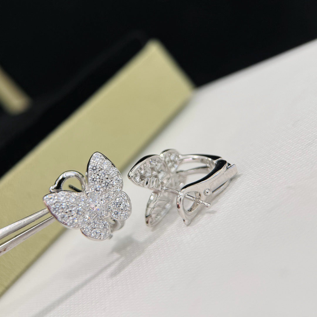 VCA BUTTERFLY ALL DIAMOND EARRINGS