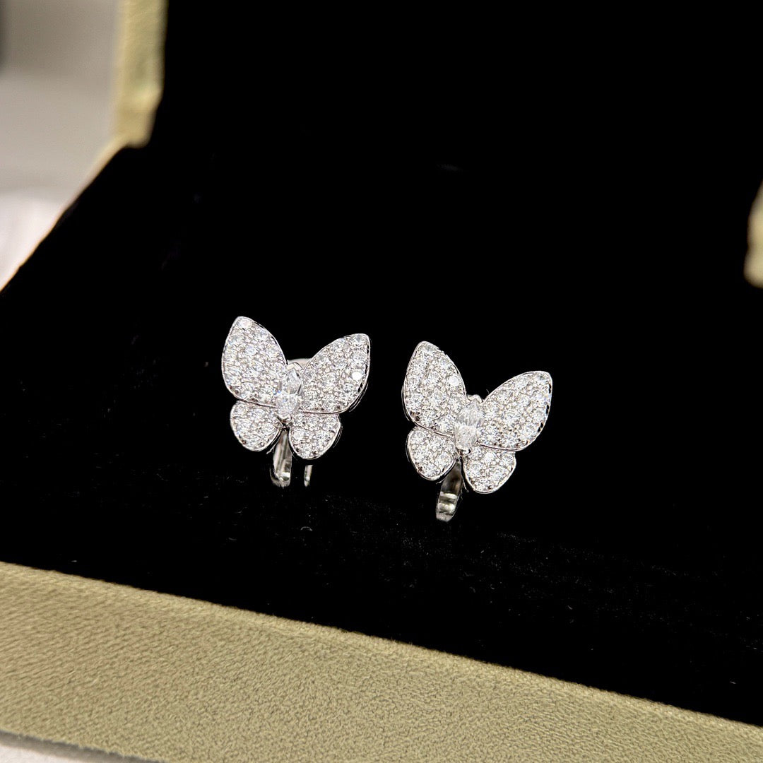 VCA BUTTERFLY ALL DIAMOND EARRINGS