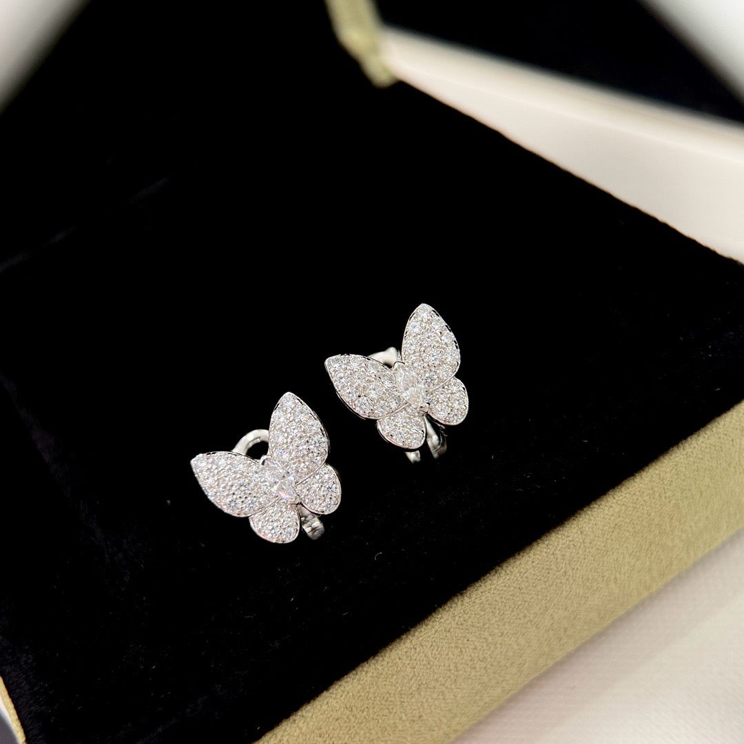 VCA BUTTERFLY ALL DIAMOND EARRINGS