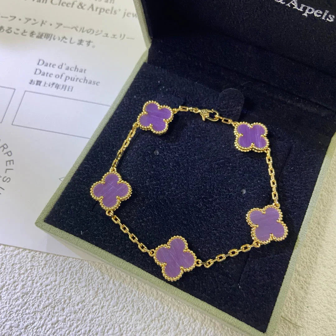 VCA CLOVER 5 MOTIF VIOLET BRACELET COLLECTION