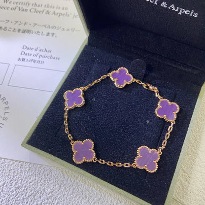 VCA CLOVER 5 MOTIF VIOLET BRACELET COLLECTION