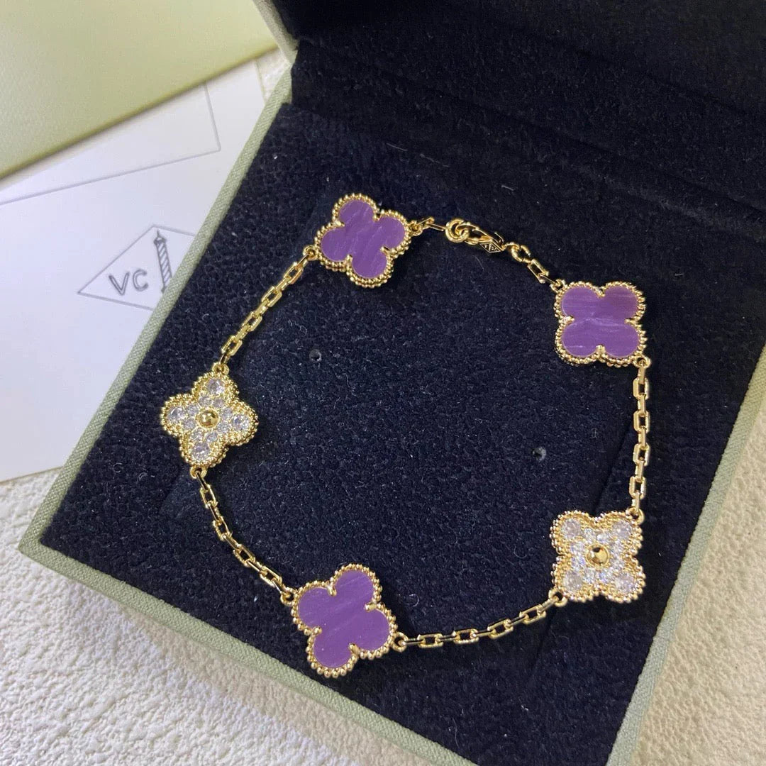 VCA CLOVER 5 MOTIF VIOLET BRACELET COLLECTION