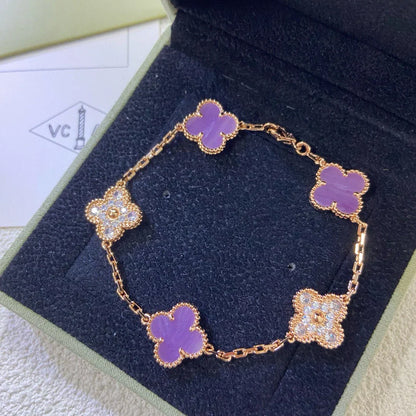 VCA CLOVER 5 MOTIF VIOLET BRACELET COLLECTION