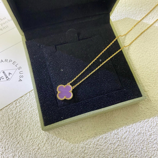 VCA CLOVER 15MM PURPLE VIOLET NECKLACE