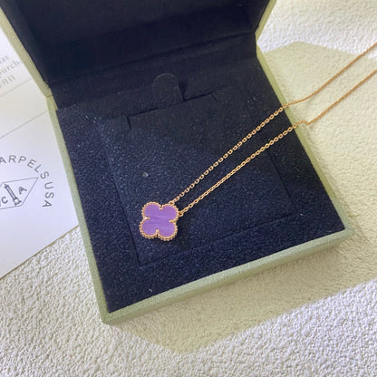 VCA CLOVER 15MM PURPLE VIOLET NECKLACE