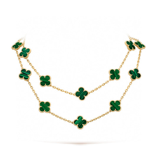 VCA CLOVER 20 MOTIFS MALACHITE GOLD