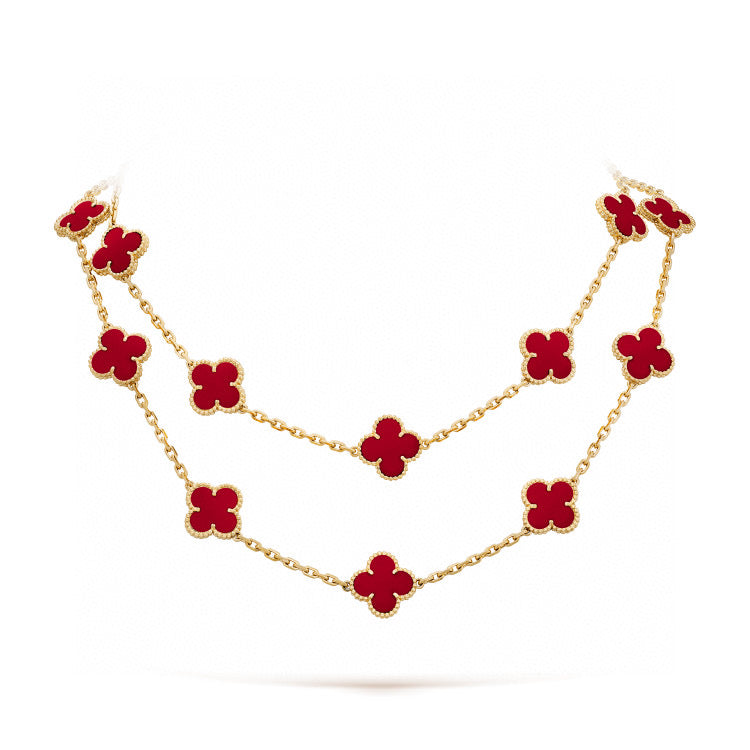 VCA CLOVER 20 MOTIFS CARNELIAN NECKLACE