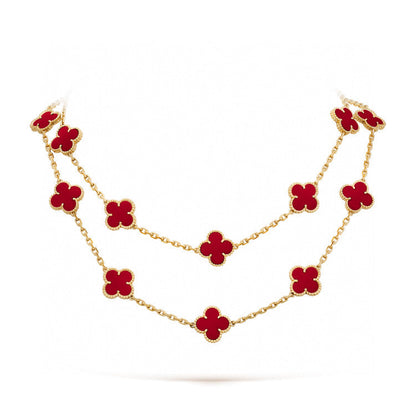 VCA CLOVER 20 MOTIFS CARNELIAN NECKLACE