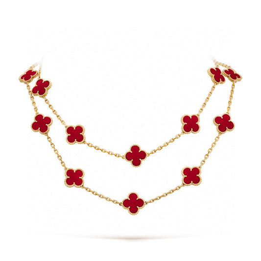 VCA CLOVER 20 MOTIFS CARNELIAN NECKLACE
