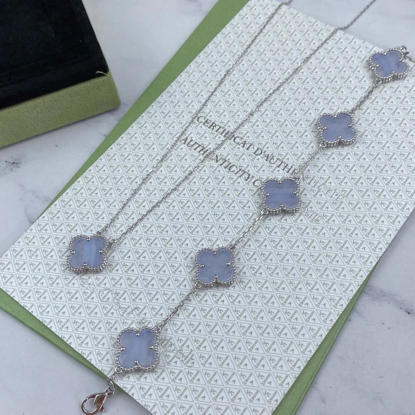 VCA CLOVER 5 MOTIF PURPLE CHALCEDONY BRACELET COLLECTION