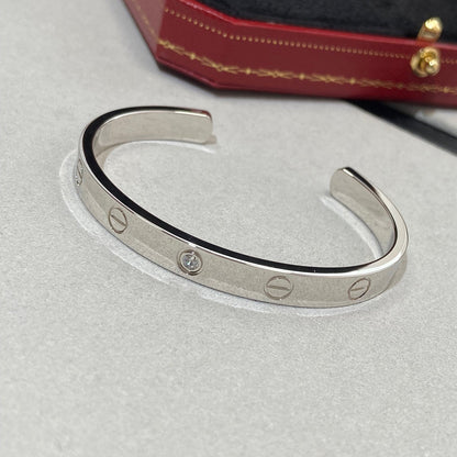 CARTIER LOVE BRACELET 6.1MM 1 DIAMOND OPEN CUFF