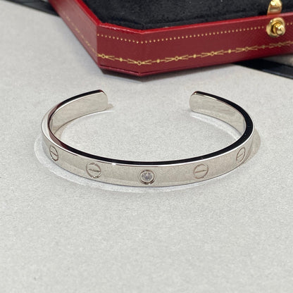 CARTIER LOVE BRACELET 6.1MM 1 DIAMOND OPEN CUFF
