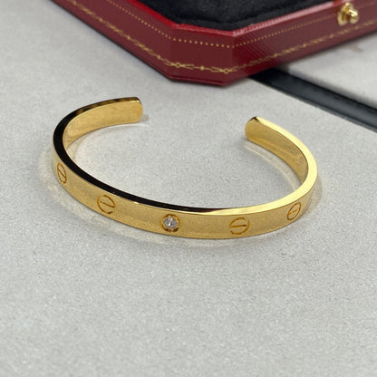CARTIER LOVE BRACELET 6.1MM 1 DIAMOND OPEN CUFF