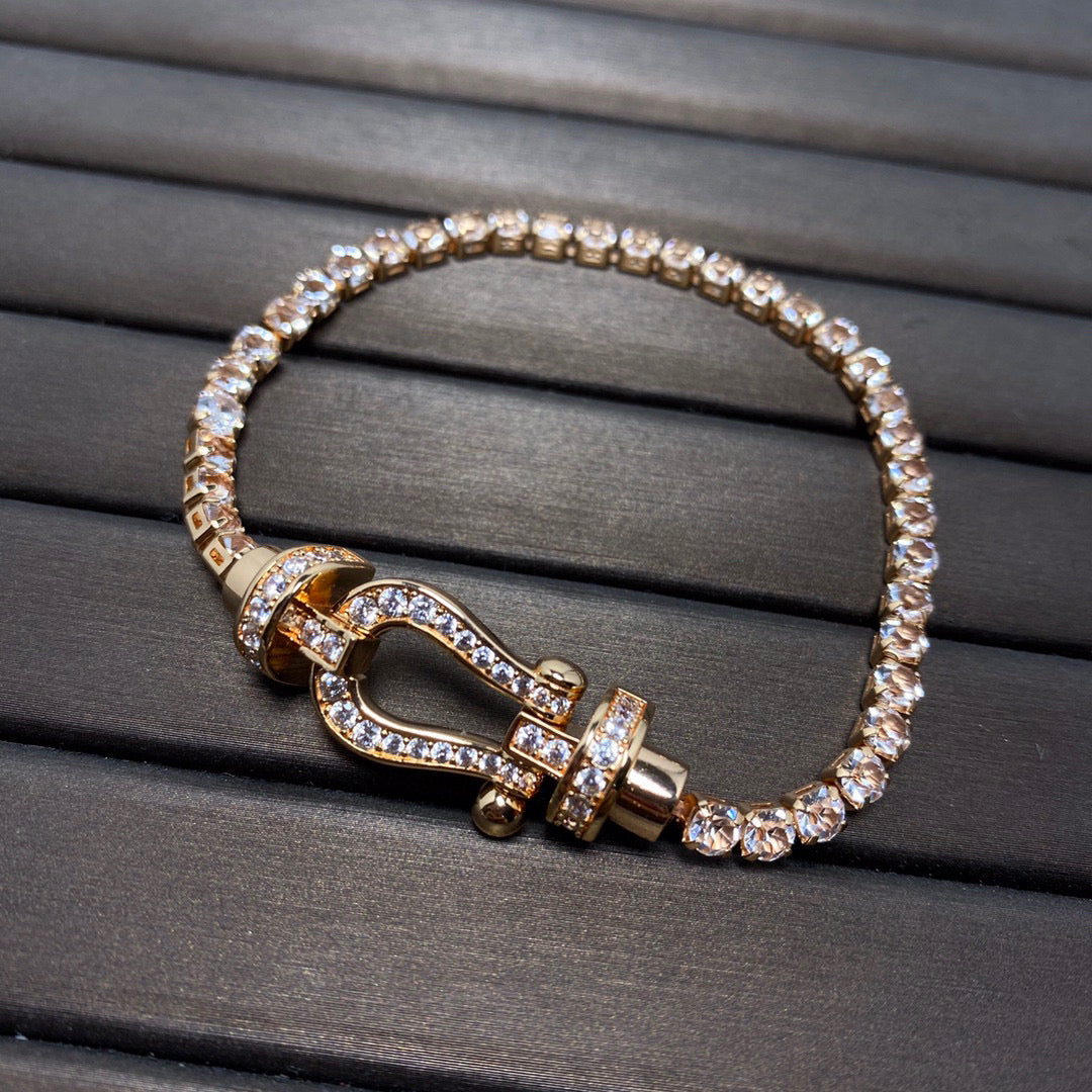 FRED FORCE HORSESHOE DIAMOND TENNIS BRACELET