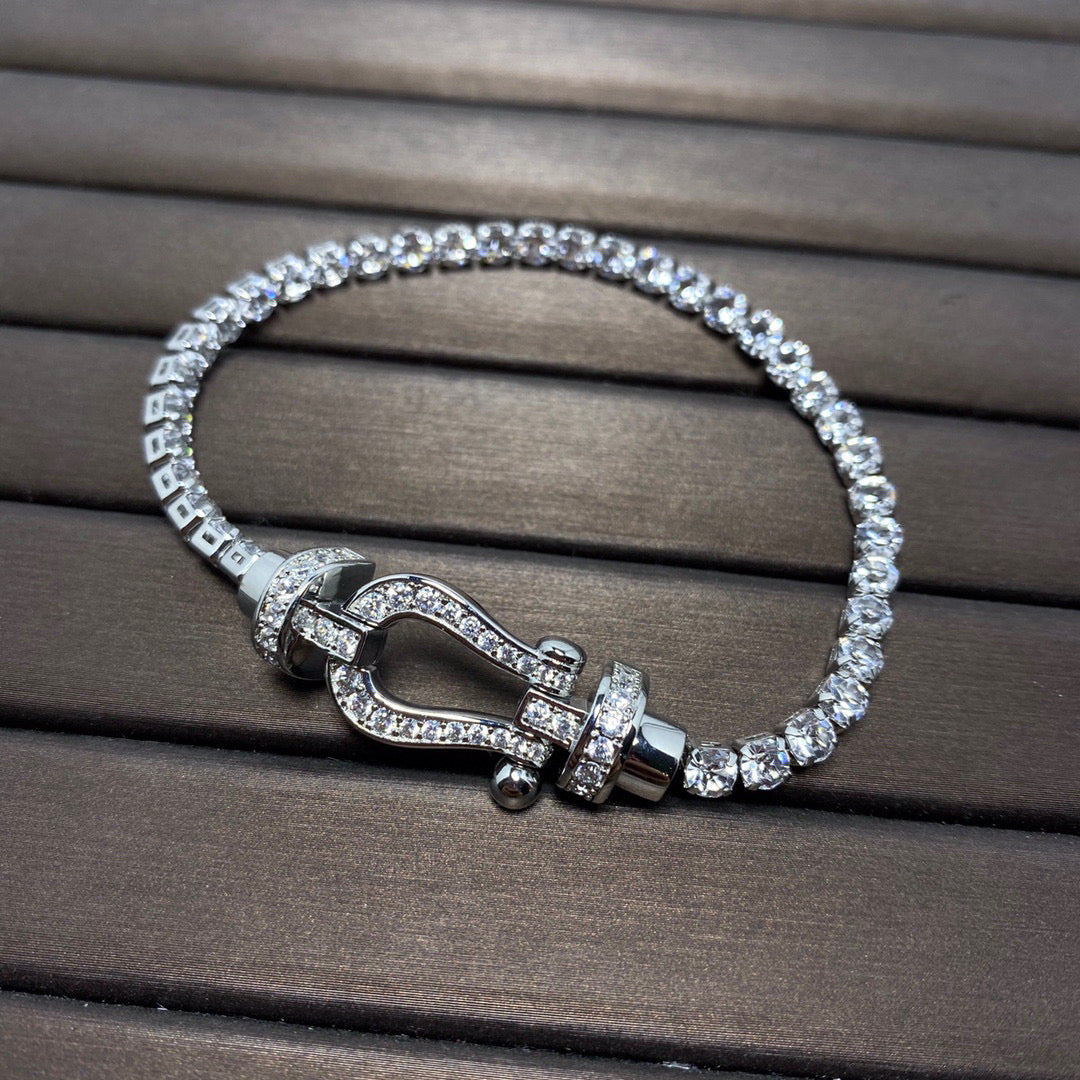 FRED FORCE HORSESHOE DIAMOND TENNIS BRACELET