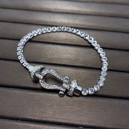 FRED FORCE HORSESHOE DIAMOND TENNIS BRACELET