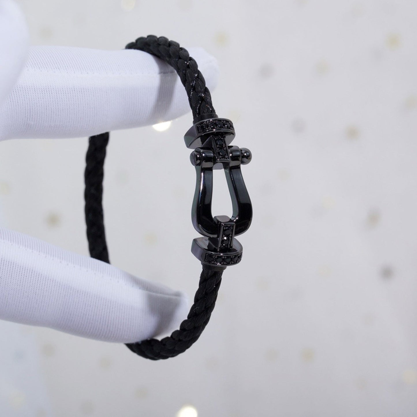 FRED FORCE LARGE SERIES HORSESHOE BLACK SAMURAI BRACELET