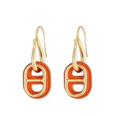 HERMES HM O'MAILLON GOLD EARRINGS