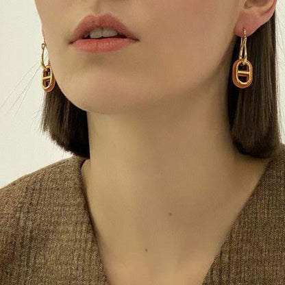HERMES HM O'MAILLON GOLD EARRINGS