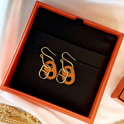 HERMES HM O'MAILLON GOLD EARRINGS