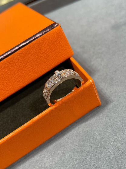 HERMES KELLY PINK GOLD DIAMOND RING