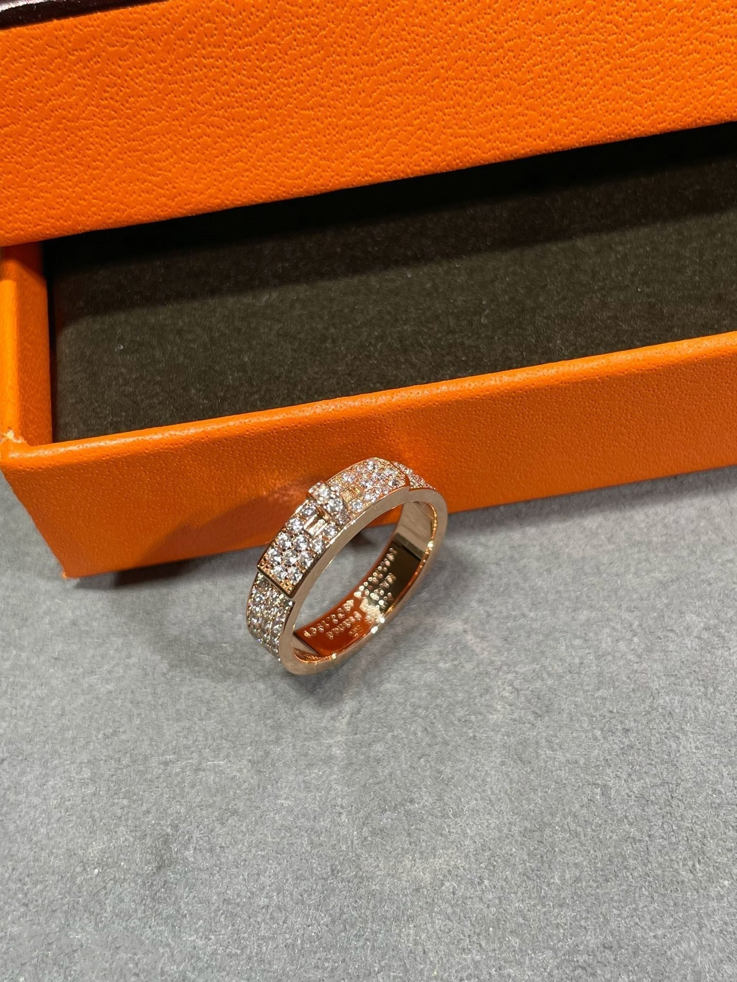 HERMES KELLY PINK GOLD DIAMOND RING