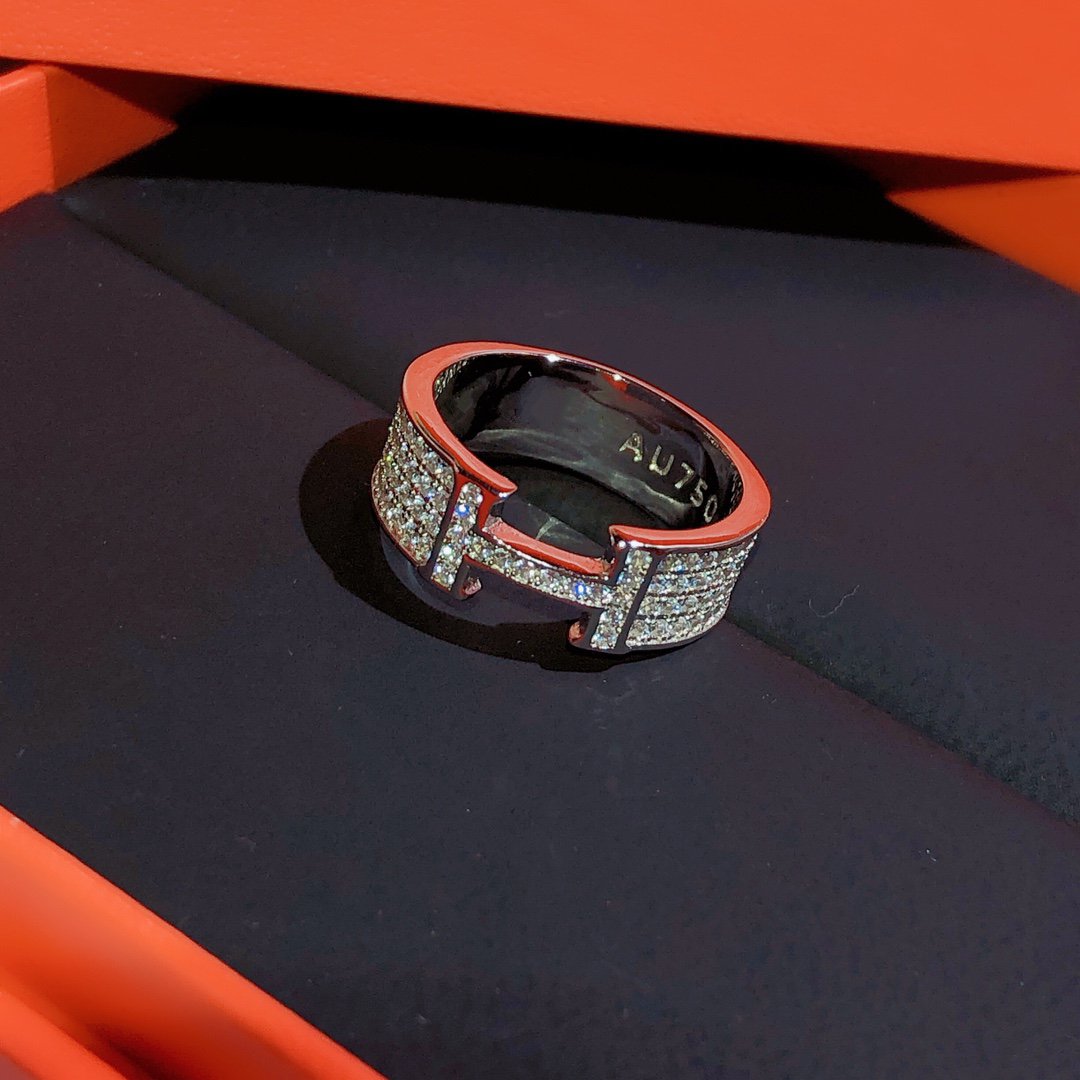 HERMES H RING FULL DIAMOND
