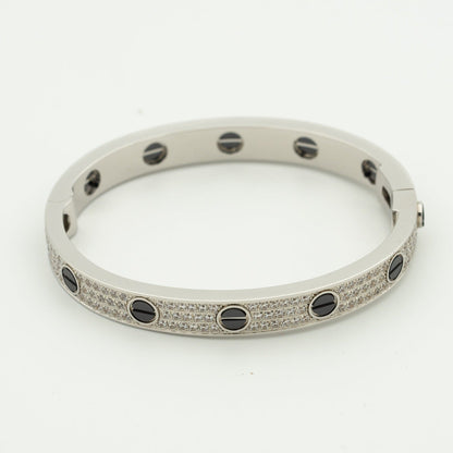 CARTIER LOVE BRACELET 6.1MM DIAMOND-PAVED CERAMIC