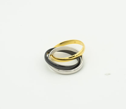 CARTIER TRINITY RING BLACK GOLD SILVER