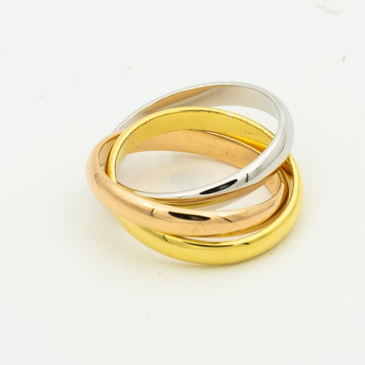 CARTIER TRINITY RING GOLD PINK GOLD SILVER