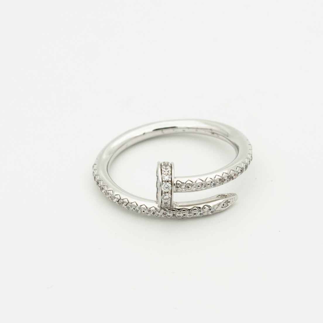 CARTIER JUSTE RING 1.8MM SILVER DIAMONDS