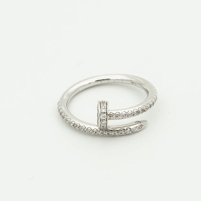 CARTIER JUSTE RING 1.8MM SILVER DIAMONDS