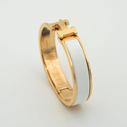 HERMES H WHITE BRACELET