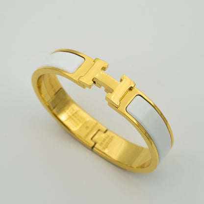 HERMES H WHITE BRACELET