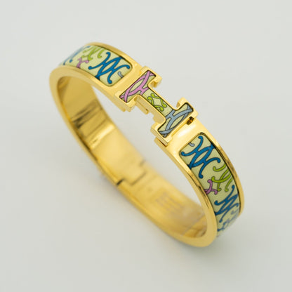 HERMES H BRACELET BEIGE MULTICOLOR