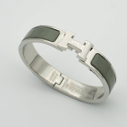 HERMES H BRACELET BLUE GREEN 12MM