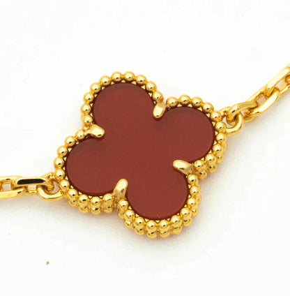 VCA CLOVER 5 MOTIF RED CORNELIAN BRACELET COLLECTION