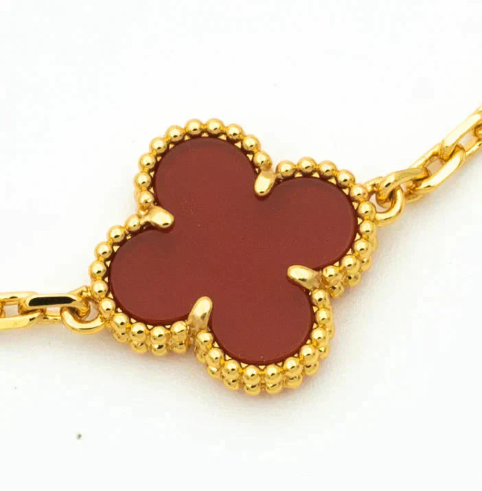 VCA CLOVER 5 MOTIF RED CORNELIAN BRACELET COLLECTION