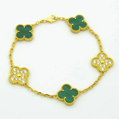 VCA CLOVER 5 MOTIF MALACHITE BRACELET COLLECTION