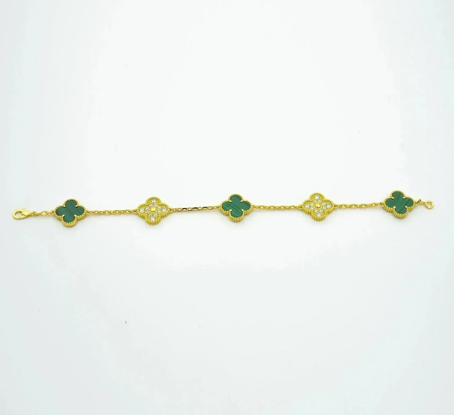 VCA CLOVER 5 MOTIF MALACHITE BRACELET COLLECTION