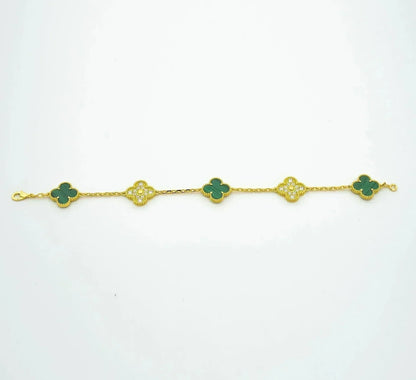 VCA CLOVER 5 MOTIF MALACHITE BRACELET COLLECTION