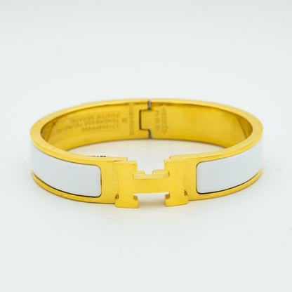 HERMES H WHITE BRACELET