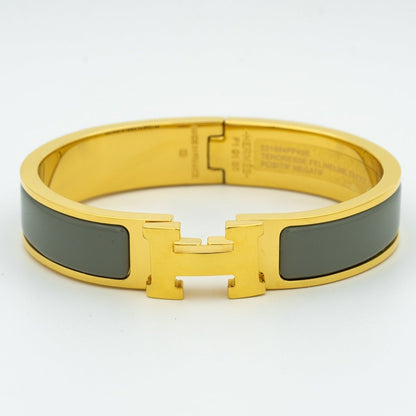 HERMES H BRACELET BLUE GREEN 12MM