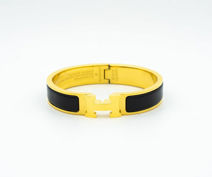 HERMES H BLACK BRACELET