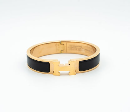 HERMES H BLACK BRACELET