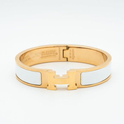 HERMES H WHITE BRACELET